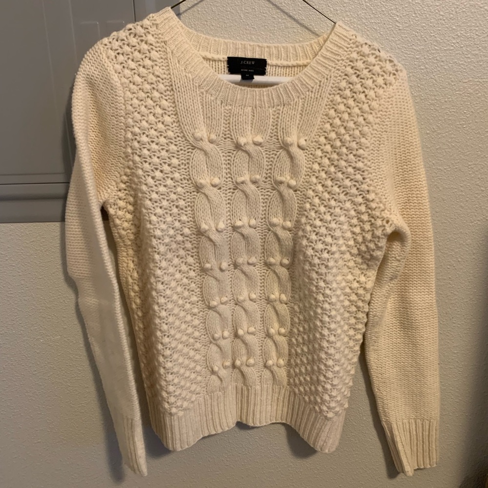 J.Crew cable knit cream sweater